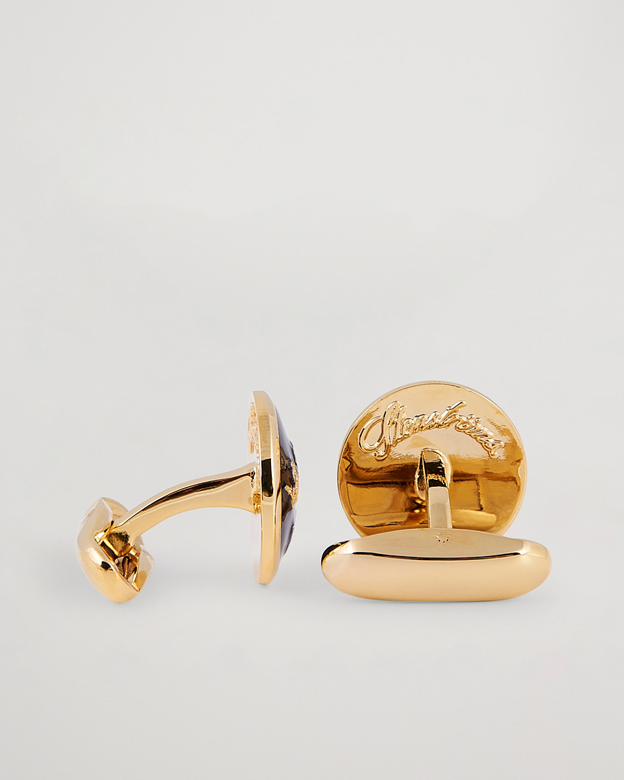 Heren | Accessoires | Stenströms | Three Crown Cufflink Navy/Gold