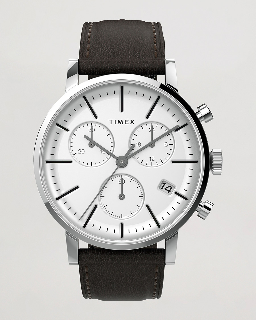 Heren | Timex Midtown Chronograph 40mm White Dial | Timex | Midtown Chronograph 40mm White Dial