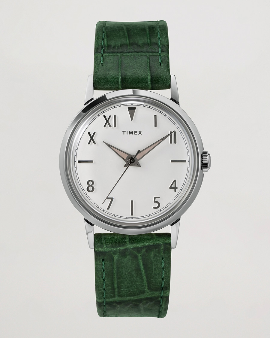 Heren | Horloge opwinders en dozen | Timex | Marlin Hand-Wound 34mm White Dial