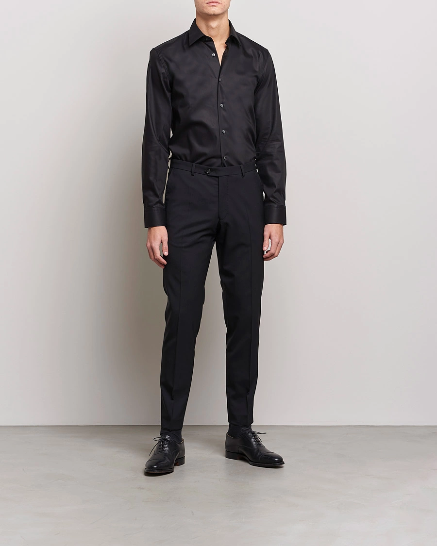 Heren | Zakelijke overhemden | BOSS BLACK | Hank Slim Fit Shirt Black