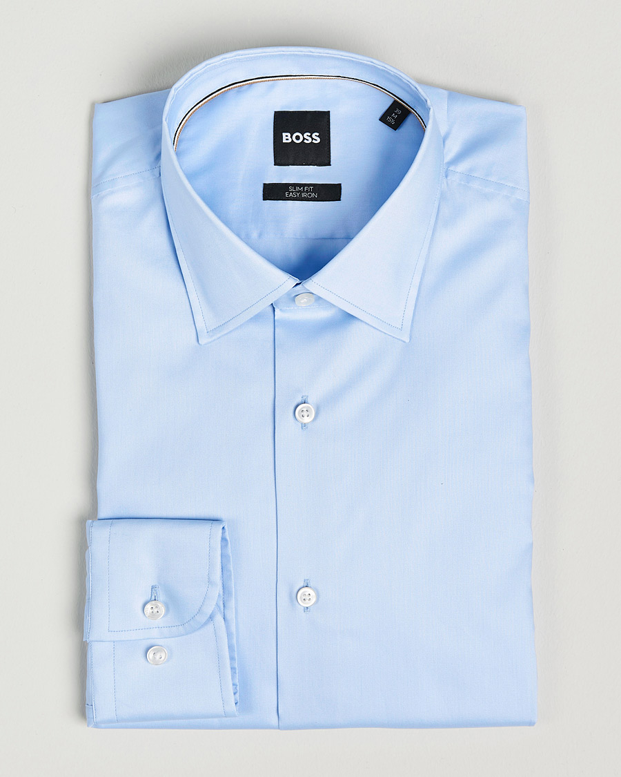 Heren | Zakelijke overhemden | BOSS BLACK | Hank Slim Fit Shirt Light Blue