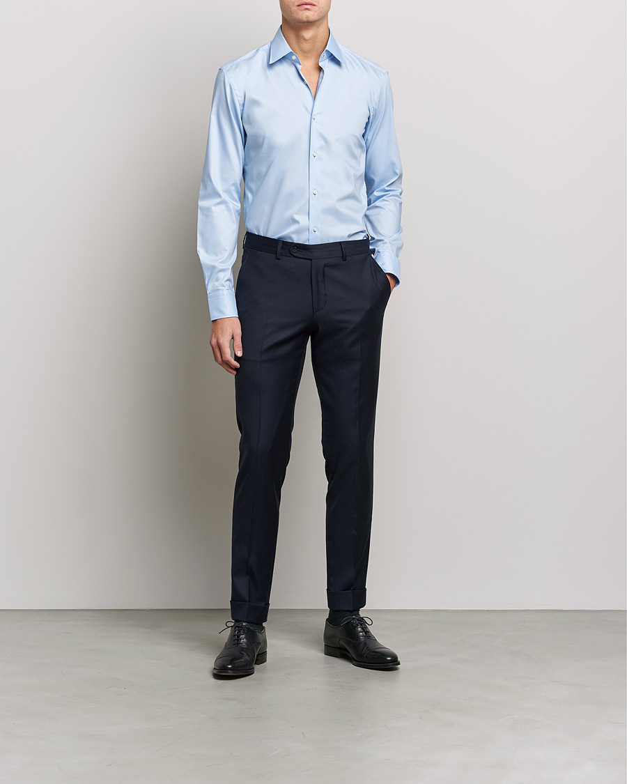 Heren | Zakelijke overhemden | BOSS BLACK | Hank Slim Fit Shirt Light Blue