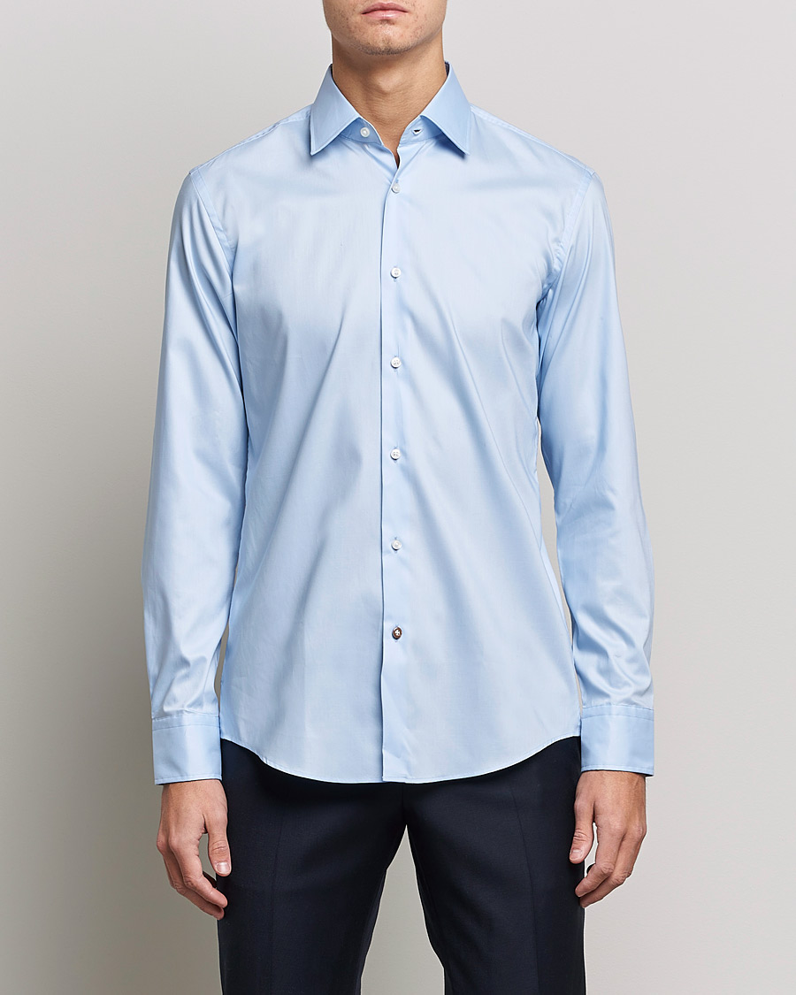 Heren | Zakelijke overhemden | BOSS BLACK | Hank Slim Fit Shirt Light Blue