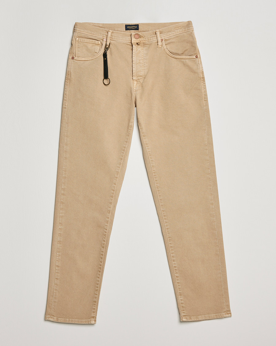 Heren | Broeken | Incotex | Bull Denim 5-Pocket Pants Beige