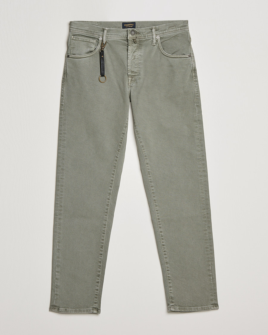 Heren | Broeken | Incotex | Bull Denim 5-Pocket Pants Green