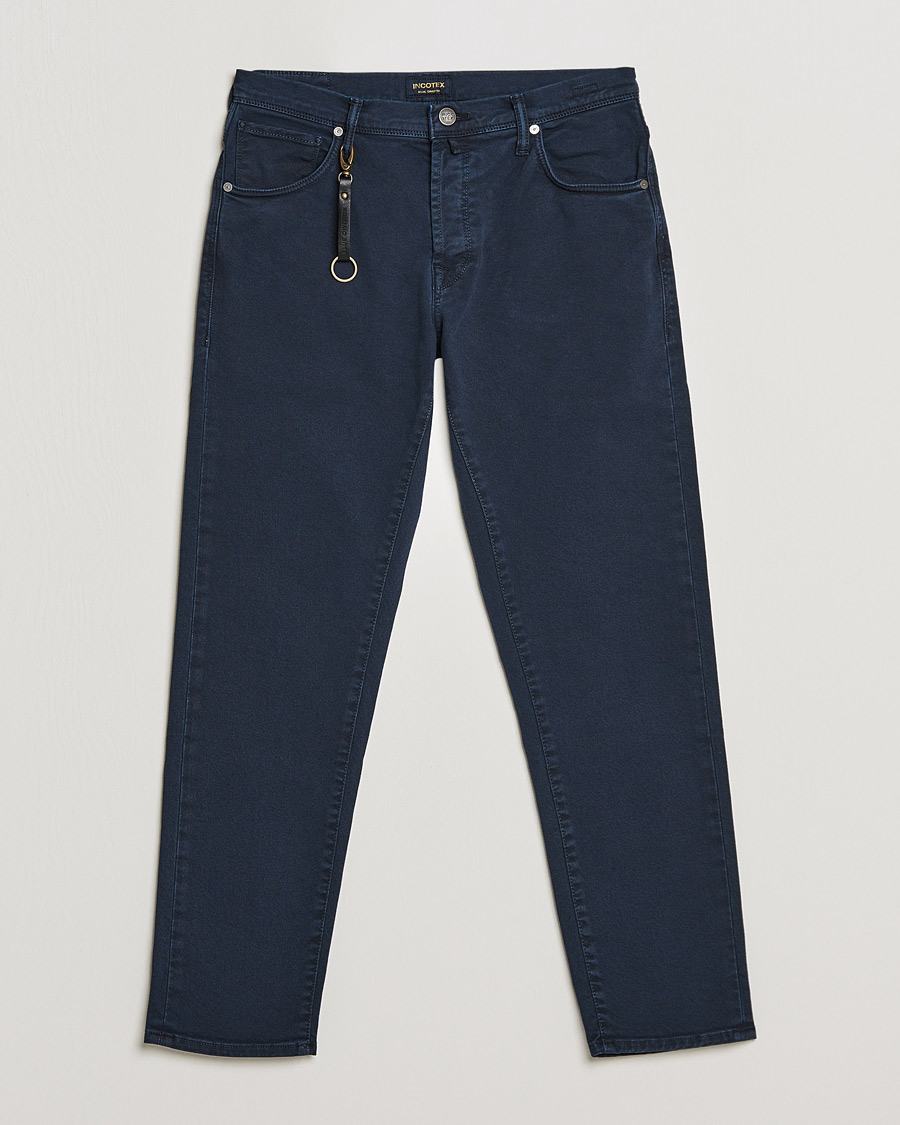 Heren | Broeken | Incotex | Bull Denim 5-Pocket Pants Navy