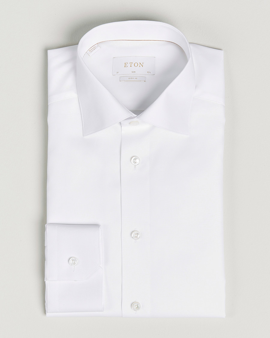 Heren | Overhemden | Eton | Giza 45 Cotton Shirt White
