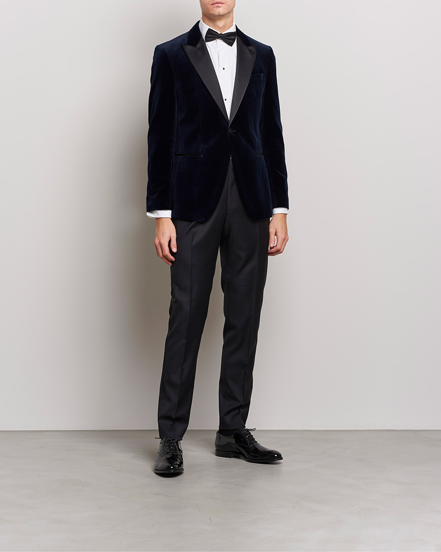 Heren | Blazers | BOSS BLACK | Hutson Velvet Tuxedo Blazer Dark Blue