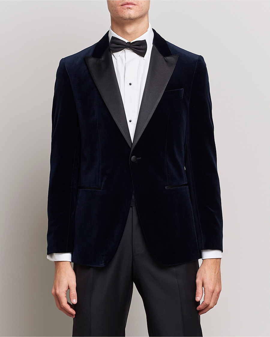 Heren | Blazers | BOSS BLACK | Hutson Velvet Tuxedo Blazer Dark Blue
