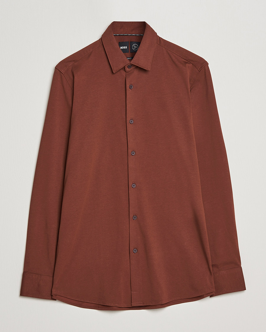 Heren | Overhemden | BOSS BLACK | Hank 4-Way Stretch Shirt Medium Brown