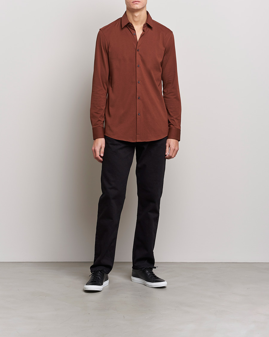 Heren | Overhemden | BOSS BLACK | Hank 4-Way Stretch Shirt Medium Brown