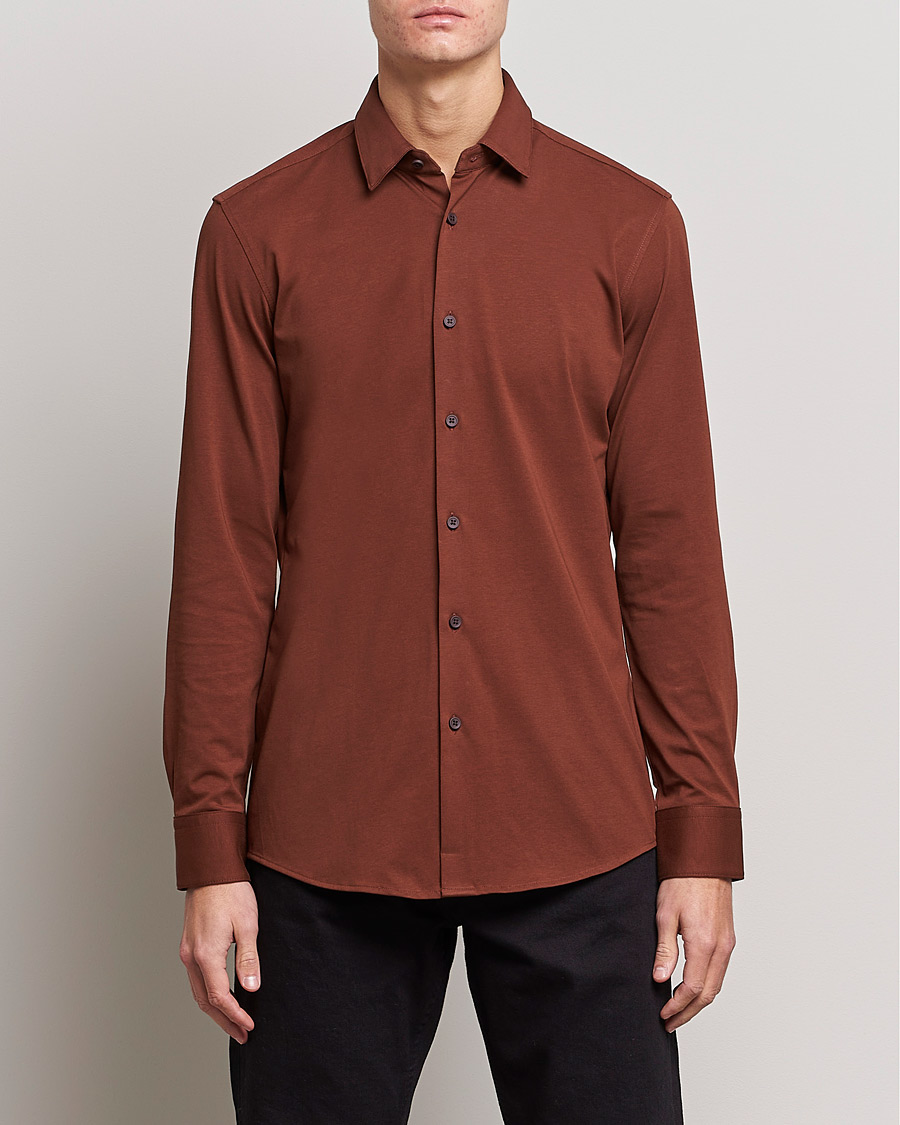 Heren | Overhemden | BOSS BLACK | Hank 4-Way Stretch Shirt Medium Brown