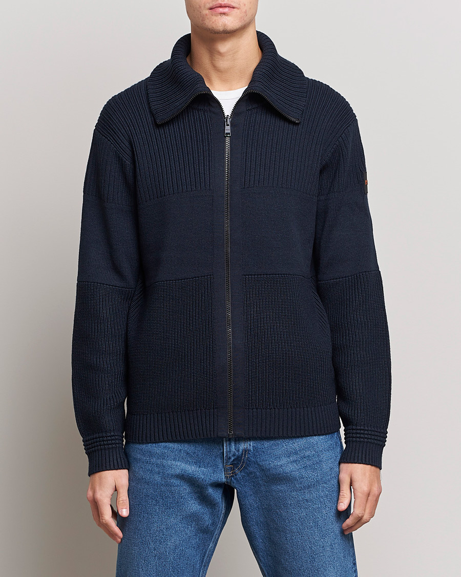 Heren | Truien | BOSS ORANGE | Kamondo Full Zip Sweater Dark Blue