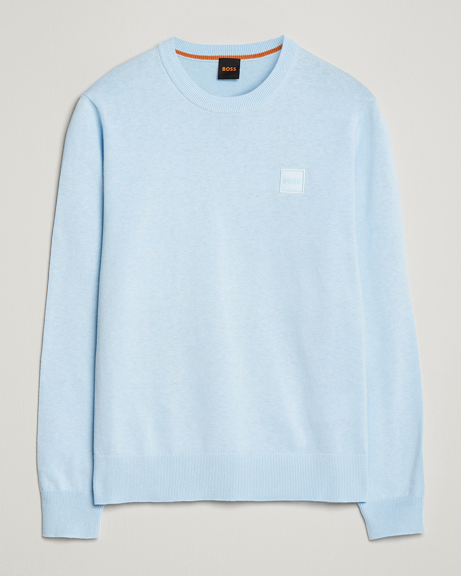 Heren | Truien | BOSS ORANGE | Kanovano Knitted Sweater Open Blue