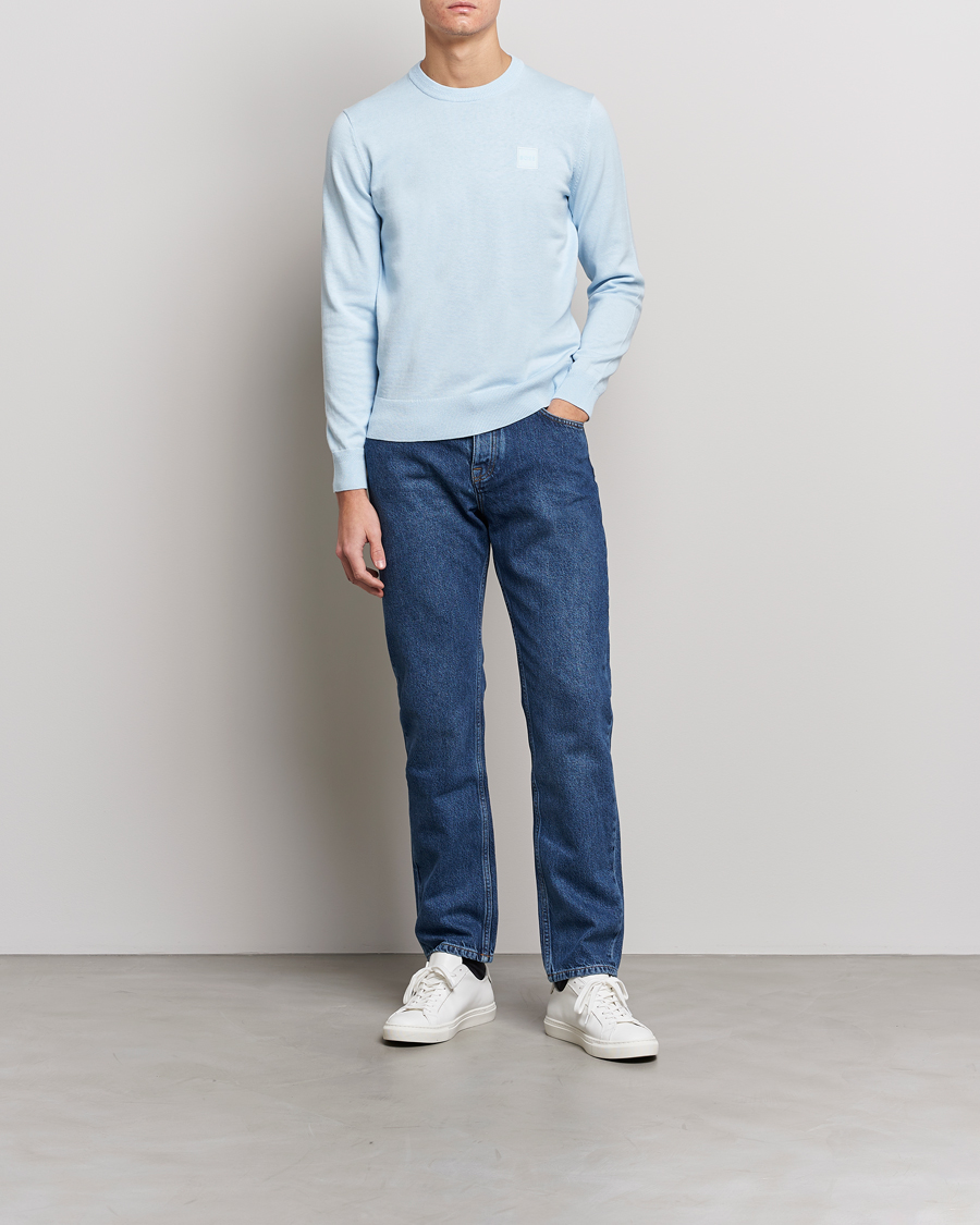 Heren | Truien | BOSS ORANGE | Kanovano Knitted Sweater Open Blue