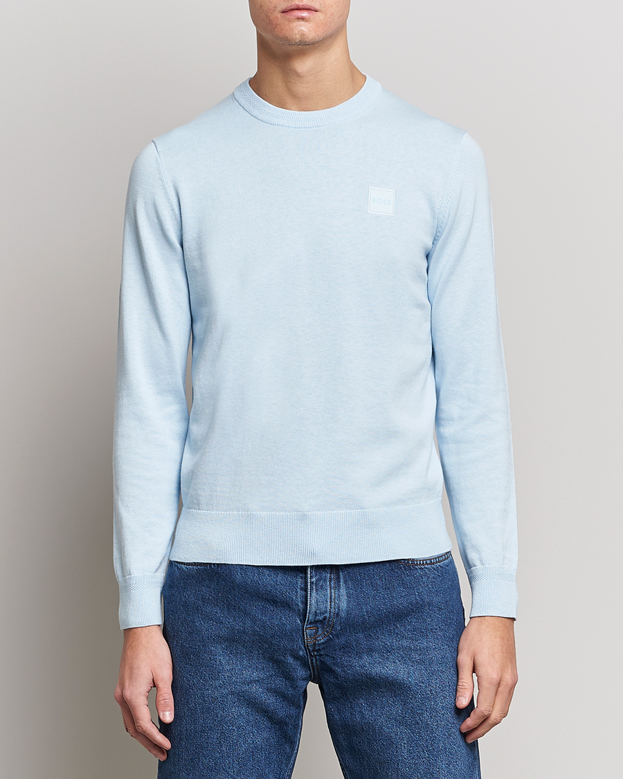 Heren | Truien | BOSS ORANGE | Kanovano Knitted Sweater Open Blue