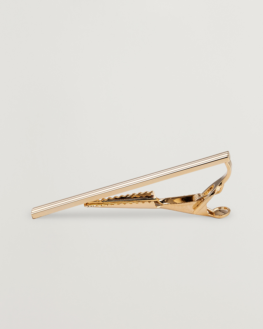 Heren | Stropdassen | Amanda Christensen | Ribbed Tie Clip Gold