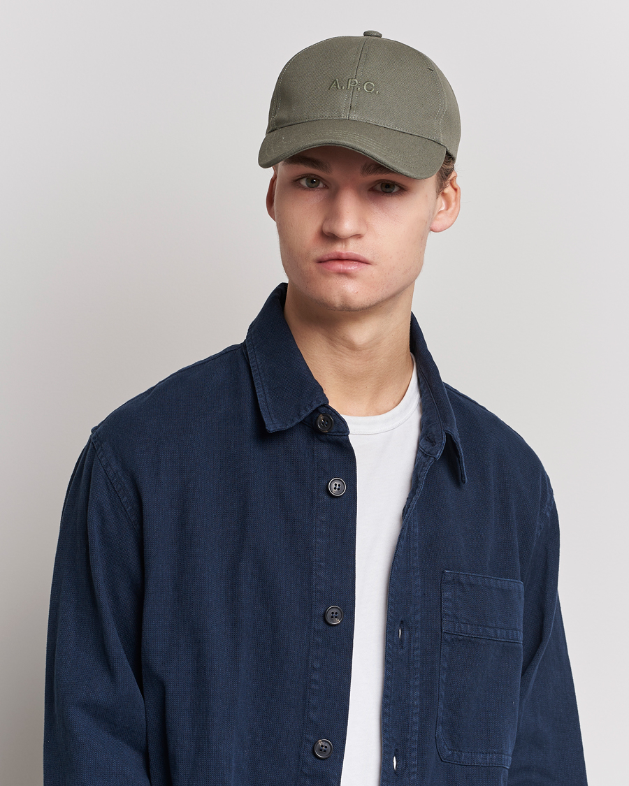 Heren | A.P.C. Charlie Baseball Cap Khaki Green | A.P.C. | Charlie Baseball Cap Khaki Green
