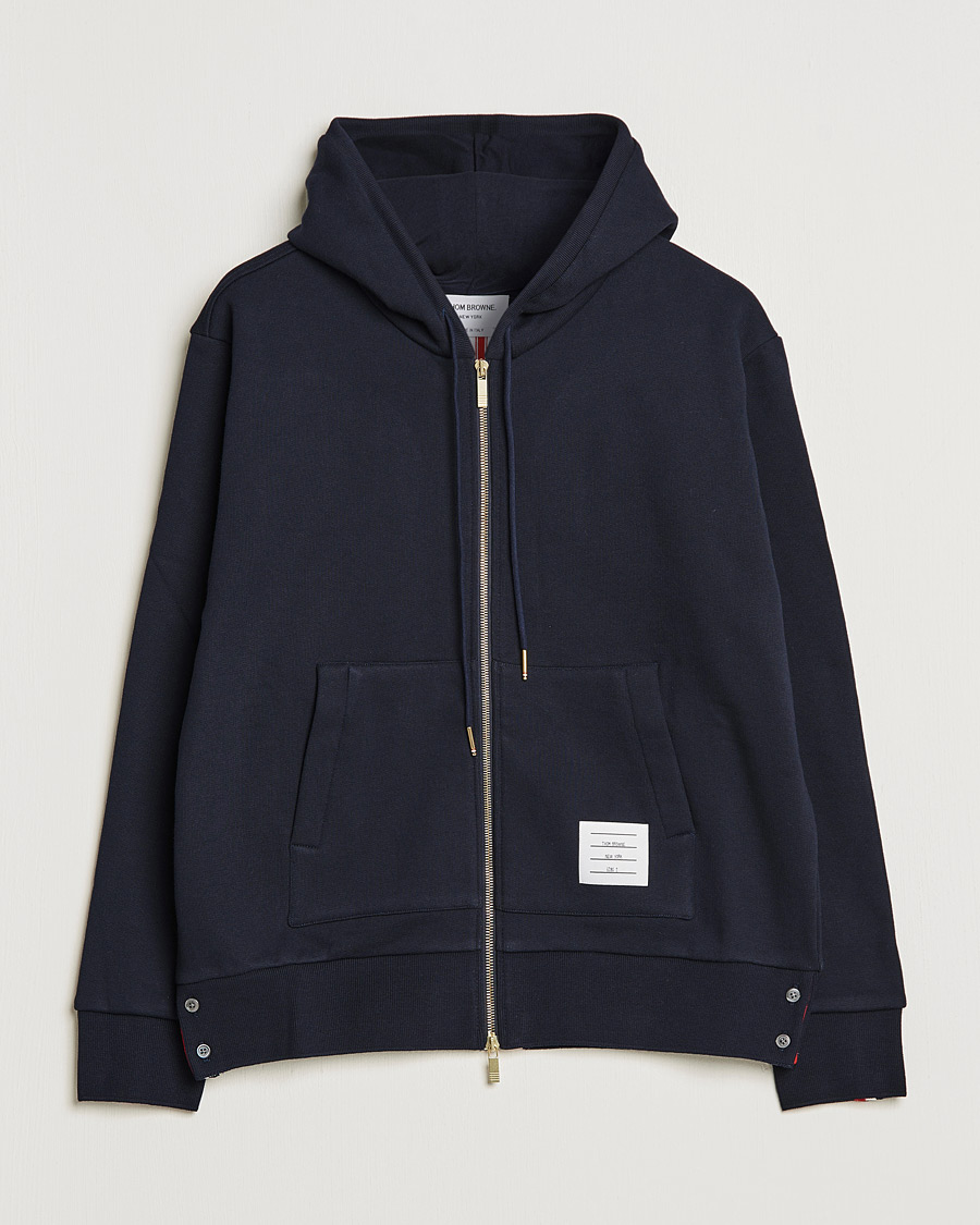 Heren | Truien | Thom Browne | Center Back Full Zip Hoodie Navy