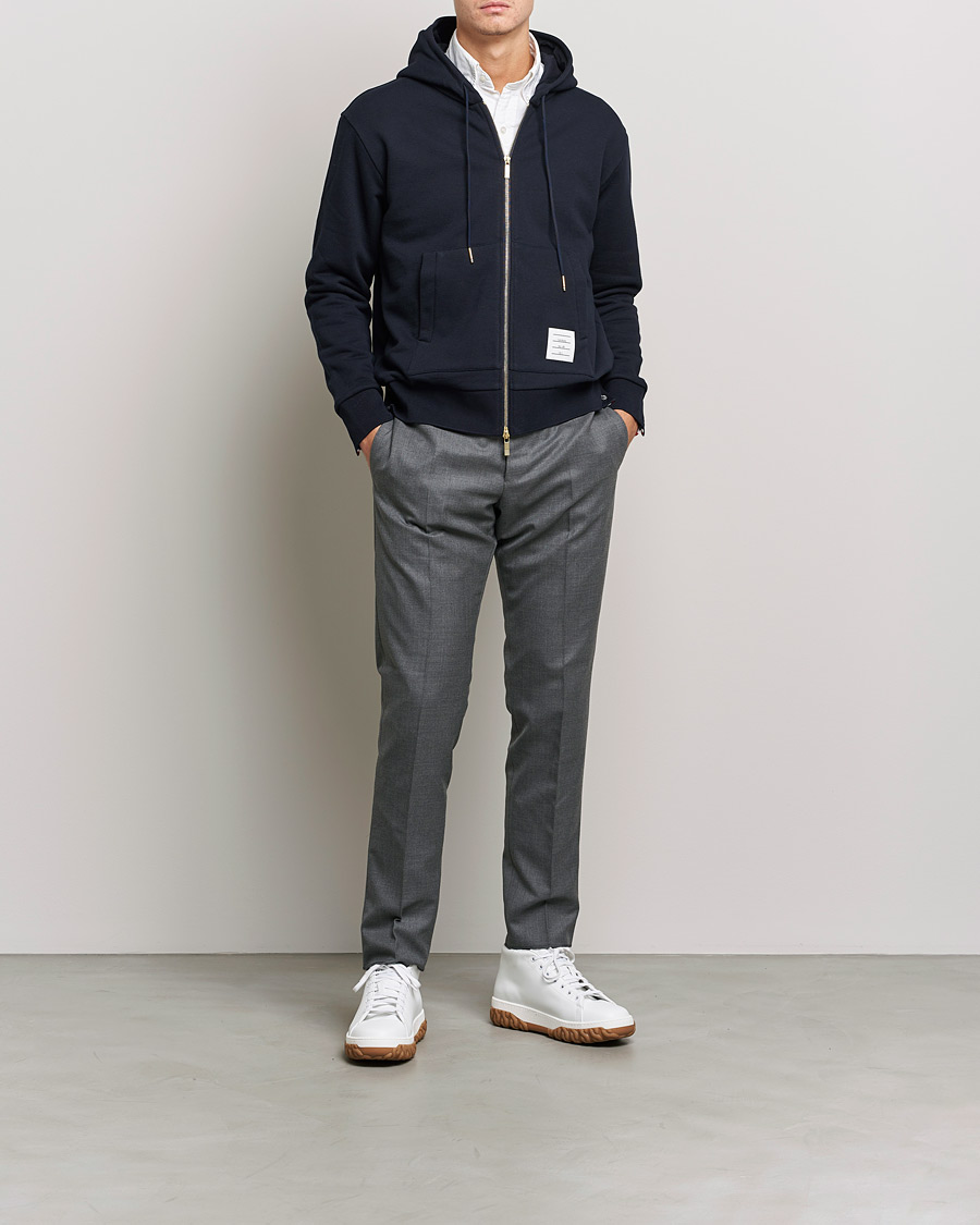 Heren | Truien | Thom Browne | Center Back Full Zip Hoodie Navy