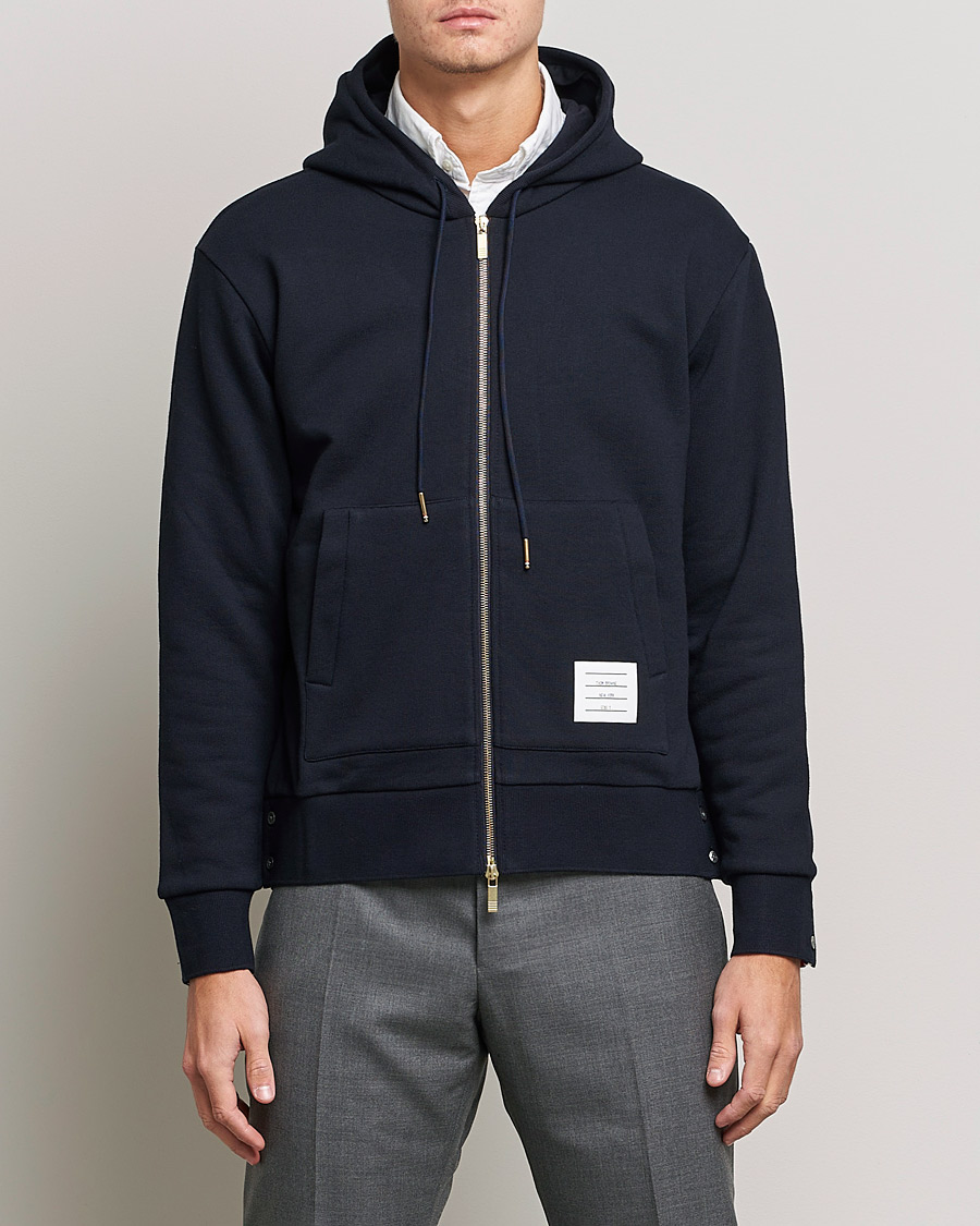 Heren | Truien | Thom Browne | Center Back Full Zip Hoodie Navy
