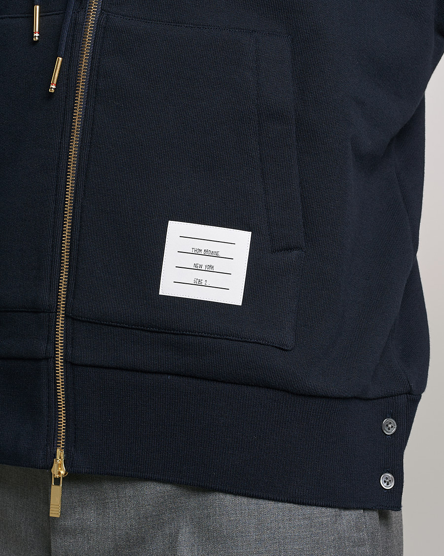 Heren | Truien | Thom Browne | Center Back Full Zip Hoodie Navy