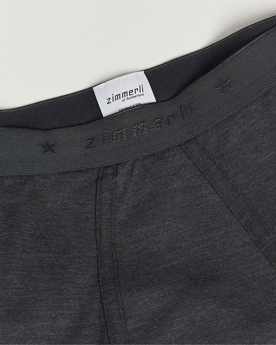 Heren | Ondergoed | Zimmerli of Switzerland | Wool/Silk Long Johns Charcoal