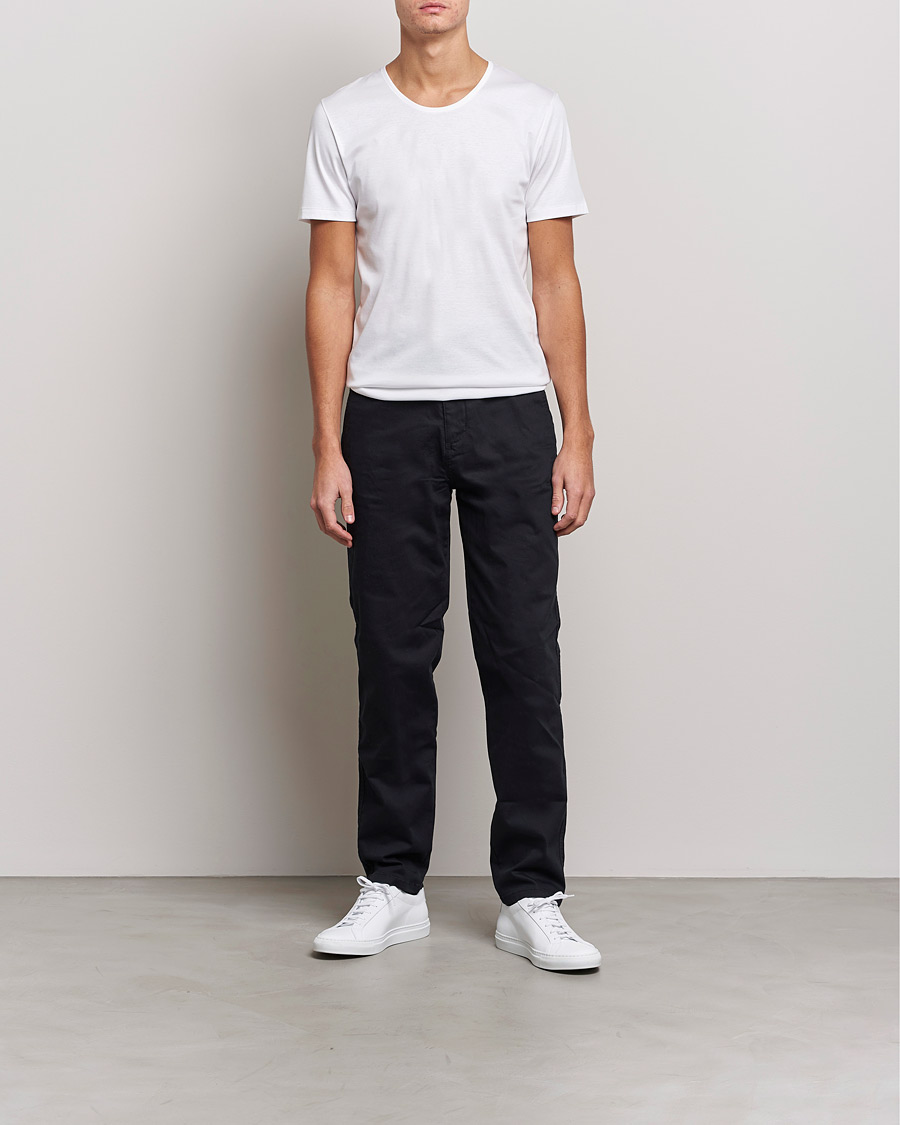 Heren | T-shirts | Zimmerli of Switzerland | Sea Island Cotton Crew Neck T-Shirt White