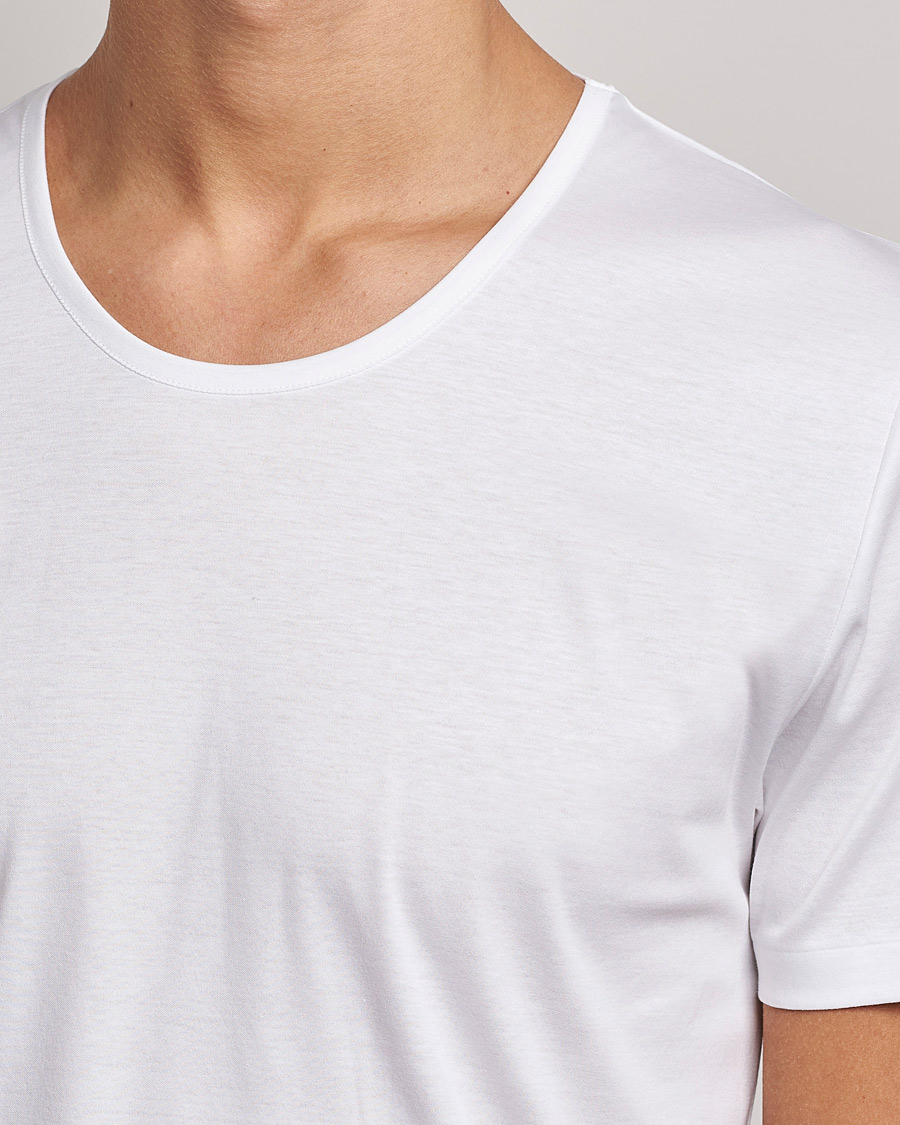 Heren | T-shirts | Zimmerli of Switzerland | Sea Island Cotton Crew Neck T-Shirt White