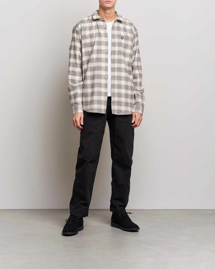 Heren | Overhemden | Lyle & Scott | Checked Cotton Shirt Taupe