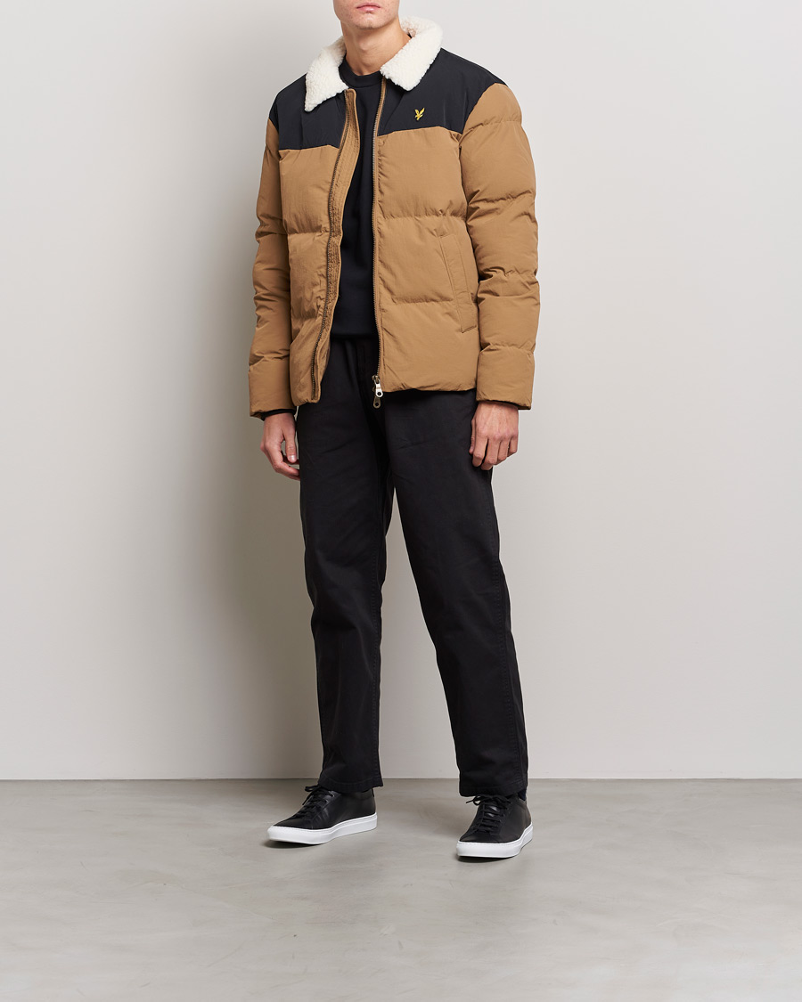 Heren | Jassen | Lyle & Scott | Borg Collor Puffer Jacket Camel Bronze