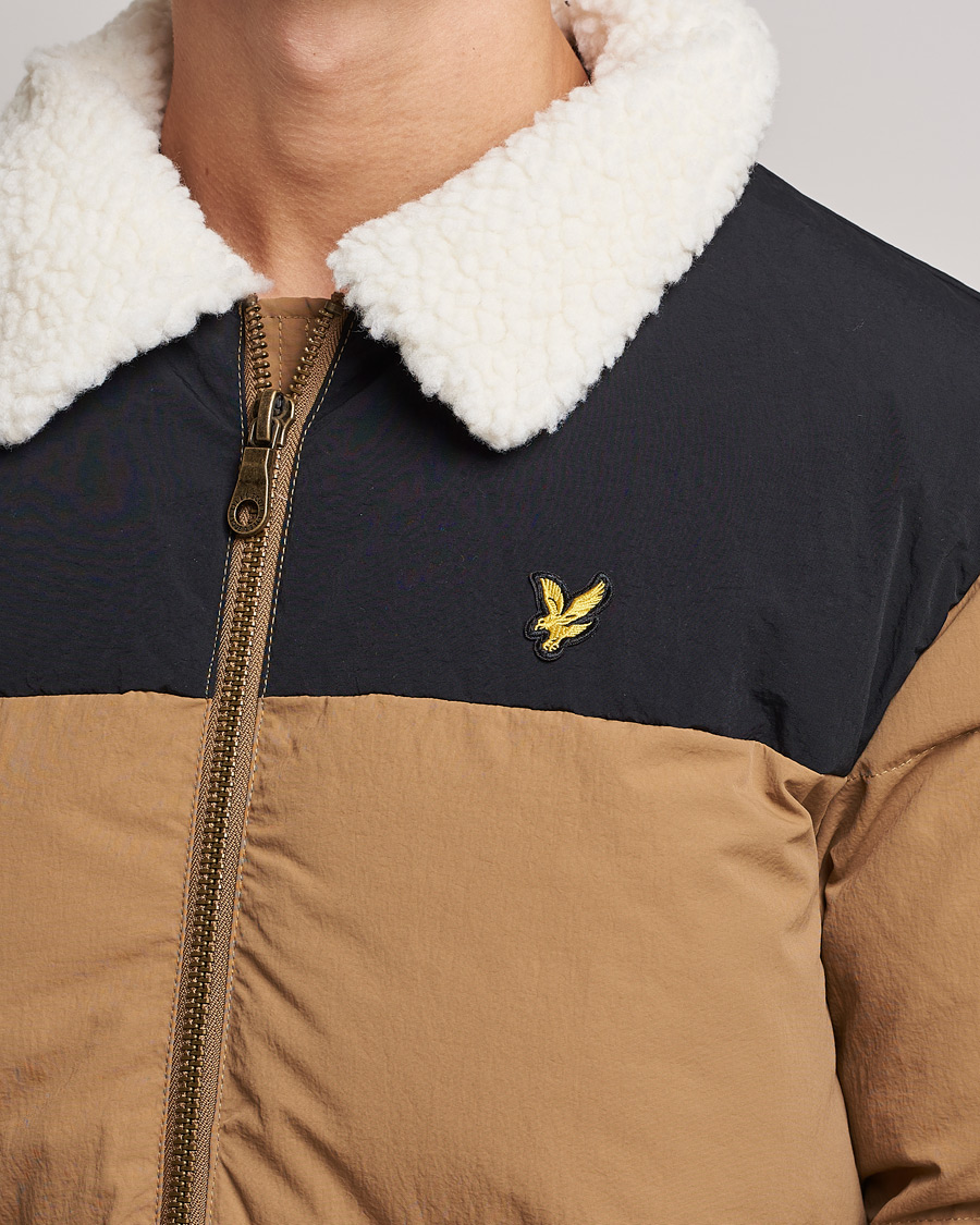 Heren | Jassen | Lyle & Scott | Borg Collor Puffer Jacket Camel Bronze