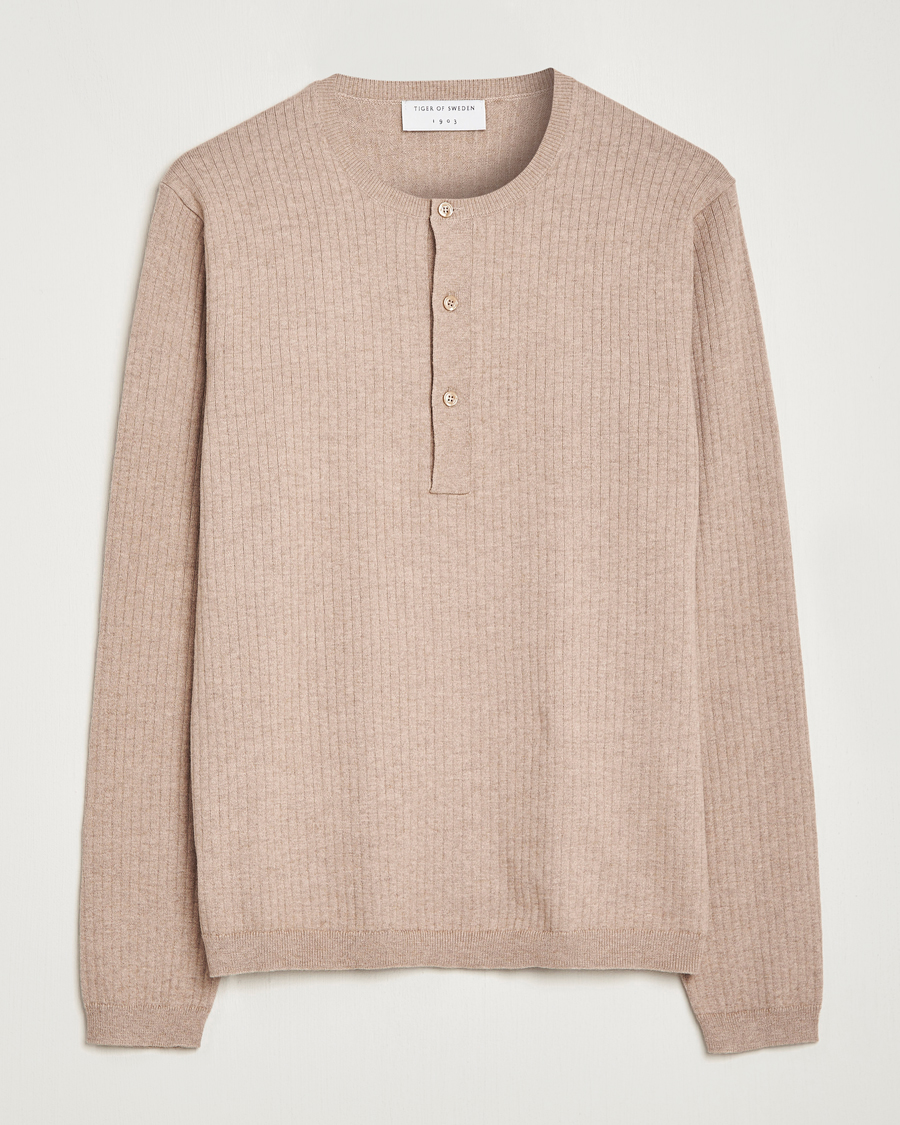 Heren | Truien | Tiger of Sweden | Nassau Cotton Wool Knitted Sweater Beigie Melange