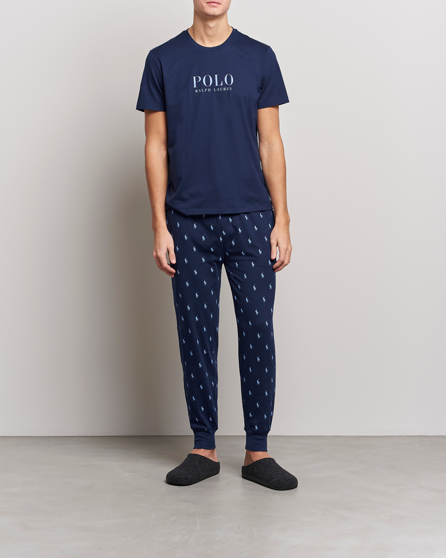 Heren | T-shirts | Polo Ralph Lauren | Cotton Logo Crew Neck T-Shirt Navy