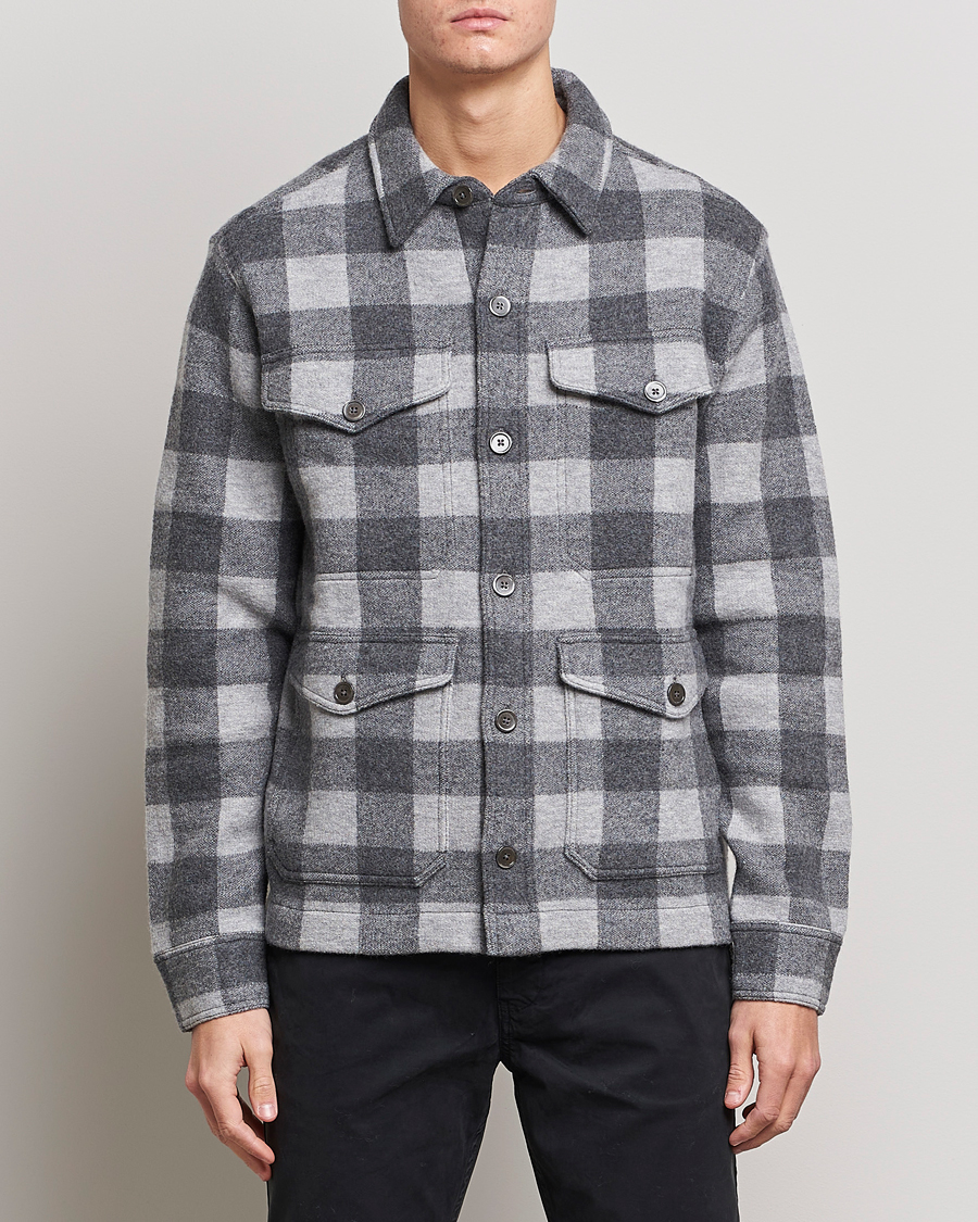 Heren | Overhemden | Polo Ralph Lauren | Checked Wool Overshirt Jacket Grey Multi