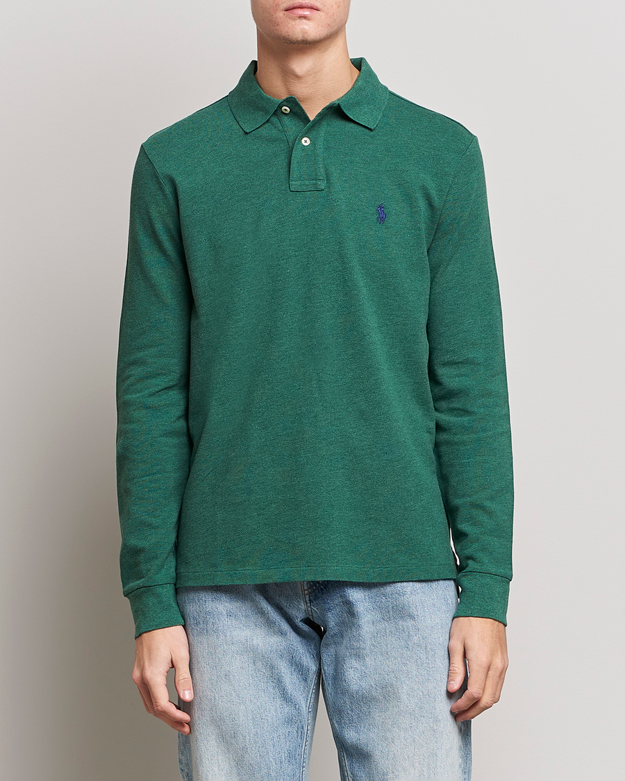 Heren | Truien | Polo Ralph Lauren | Custom Slim Fit Long Sleeve Polo Verano Green Heather