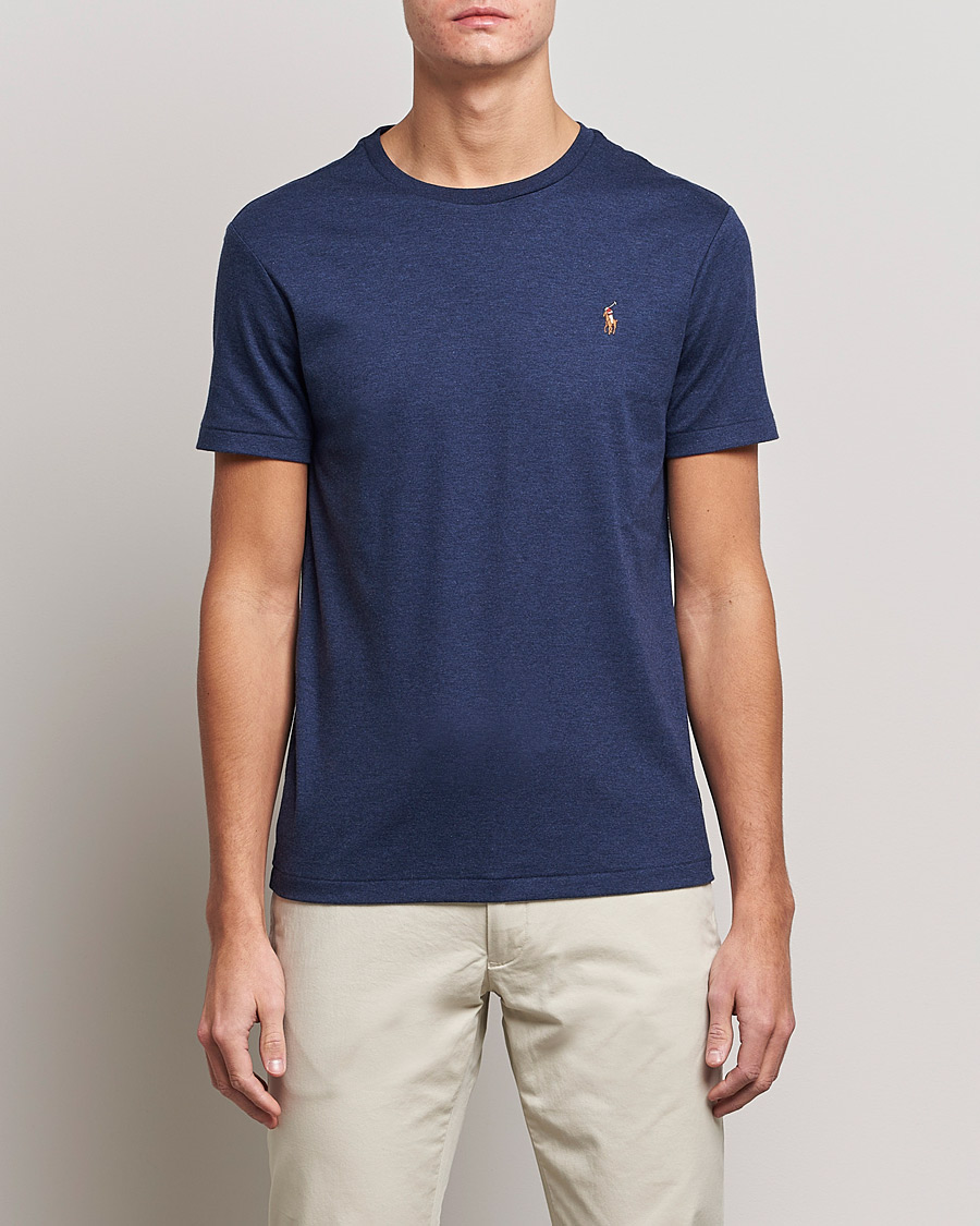 Heren | T-shirts | Polo Ralph Lauren | Luxury Pima Cotton Crew Neck T-Shirt Navy Heather