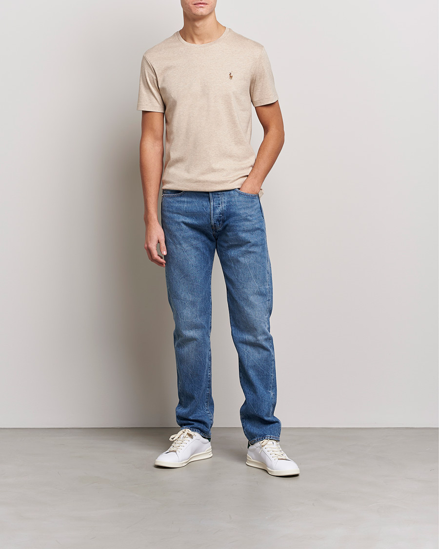 Heren | T-shirts | Polo Ralph Lauren | Luxury Pima Cotton Crew Neck T-Shirt Sand Heather