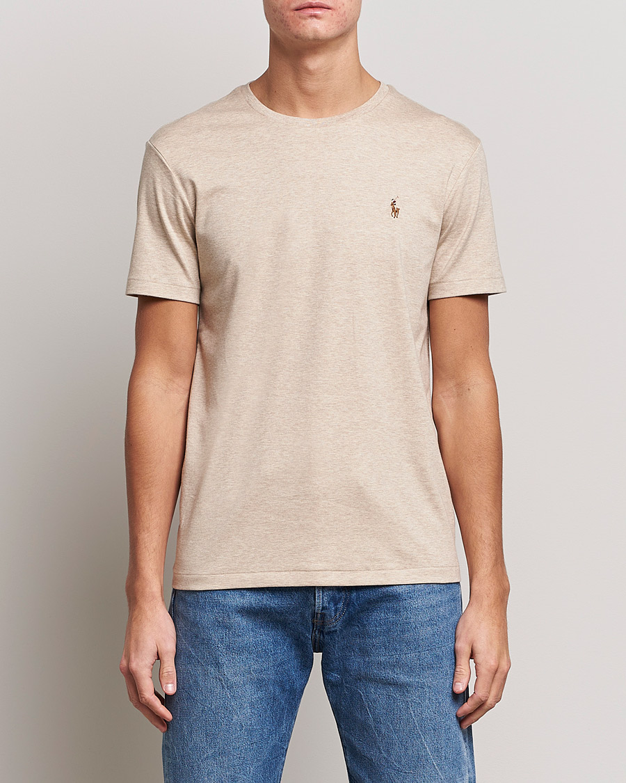 Heren | T-shirts | Polo Ralph Lauren | Luxury Pima Cotton Crew Neck T-Shirt Sand Heather