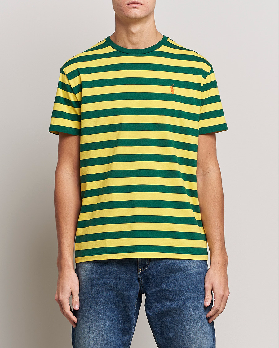 Heren | T-shirts | Polo Ralph Lauren | Striped Crew Neck T-Shirt Lemon/Green