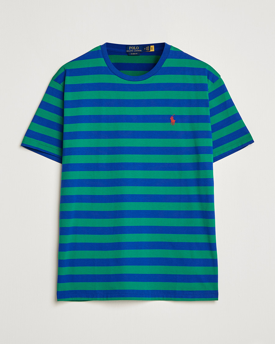 Heren | T-shirts | Polo Ralph Lauren | Striped Crew Neck T-Shirt Green/Navy