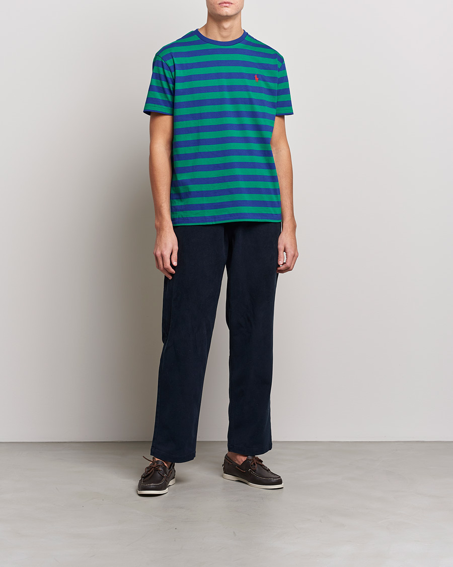 Heren | T-shirts | Polo Ralph Lauren | Striped Crew Neck T-Shirt Green/Navy