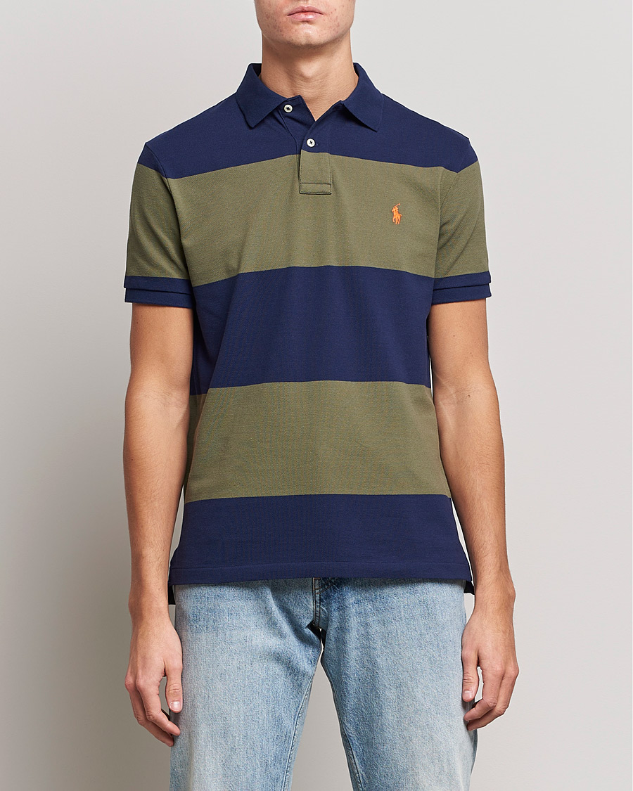 Heren | Polo's | Polo Ralph Lauren | Custom Slim Fit Barstriped Polo Navy/Dark Sage