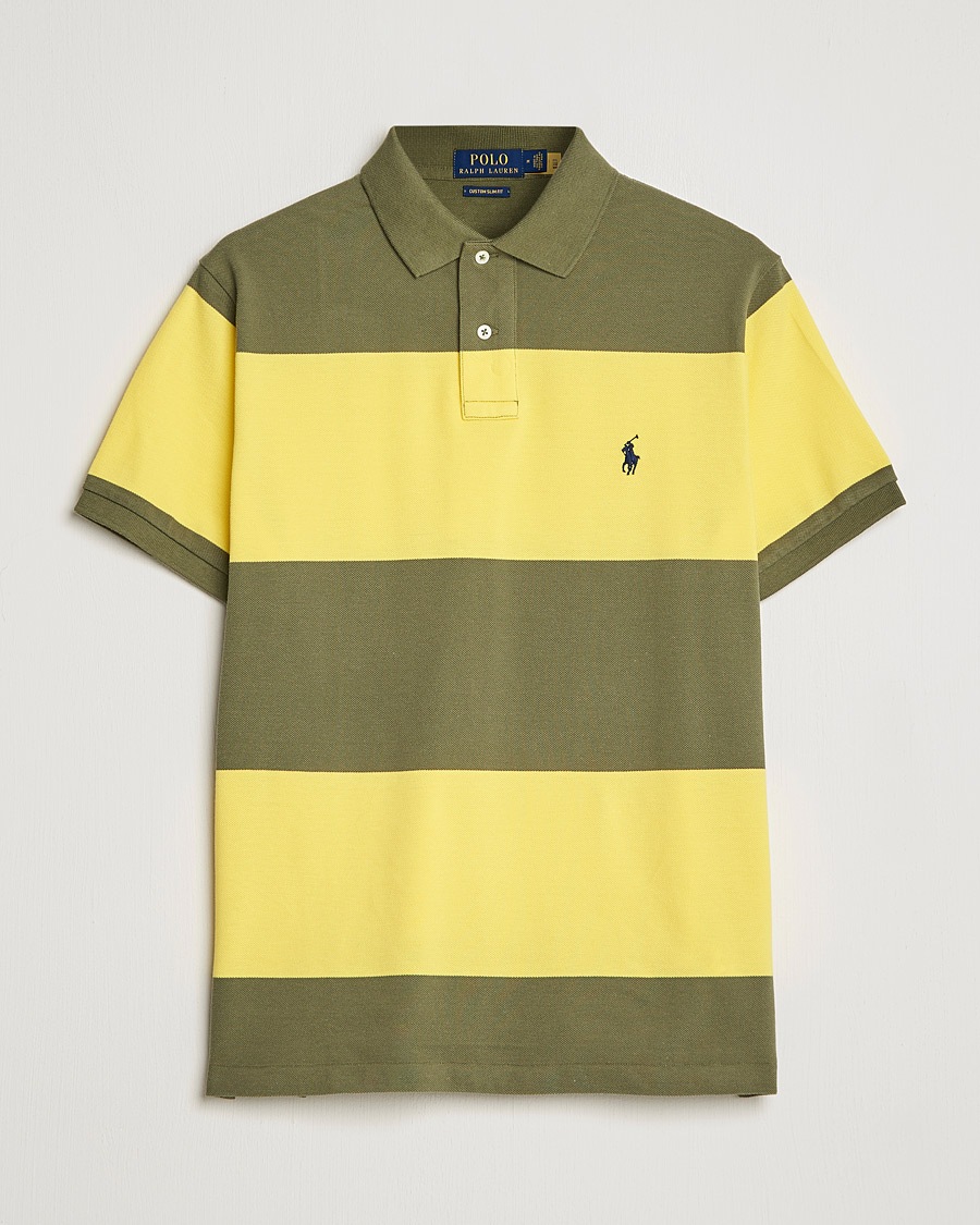 Heren | Polo's | Polo Ralph Lauren | Custom Slim Fit Barstriped Polo Lemon/Dark Sage