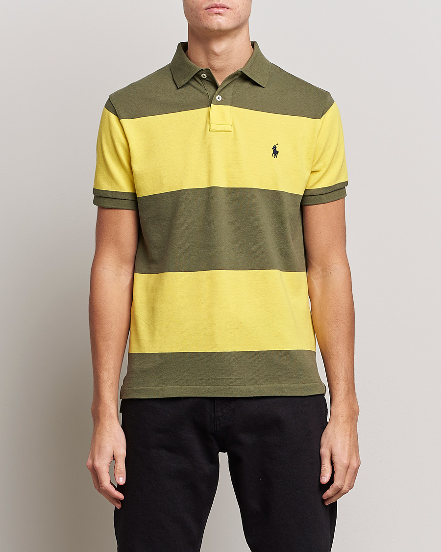 Heren | Polo's | Polo Ralph Lauren | Custom Slim Fit Barstriped Polo Lemon/Dark Sage