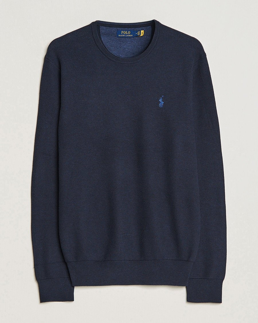 Heren | Truien | Polo Ralph Lauren | Textured Crew Neck Sweater Navy Heather