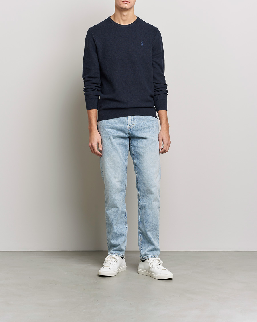 Heren | Truien | Polo Ralph Lauren | Textured Crew Neck Sweater Navy Heather