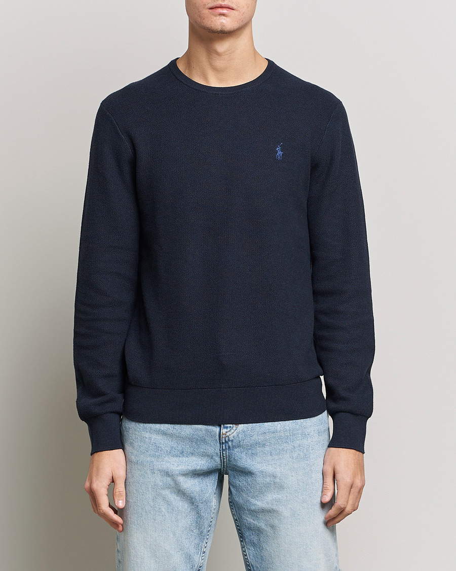 Heren | Truien | Polo Ralph Lauren | Textured Crew Neck Sweater Navy Heather