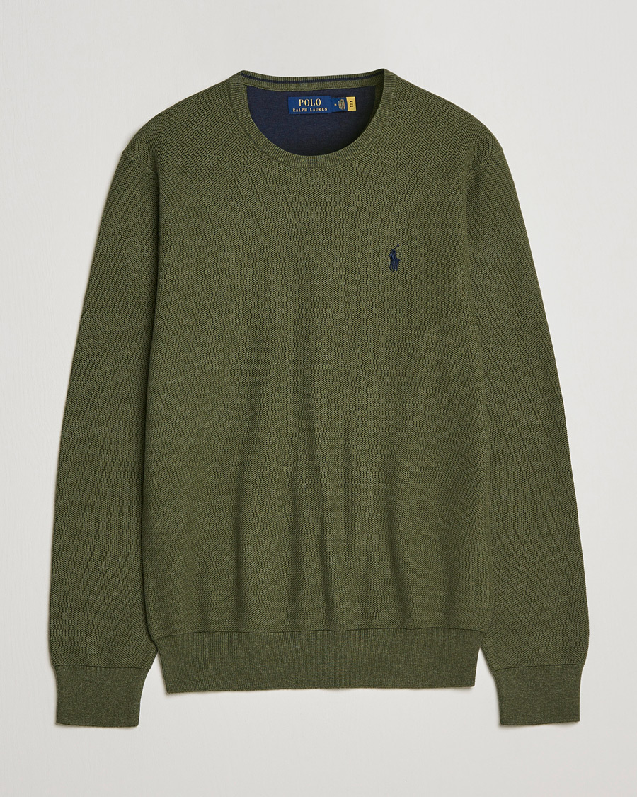 Heren | Truien | Polo Ralph Lauren | Textured Knitted Crew Neck Olive Heather