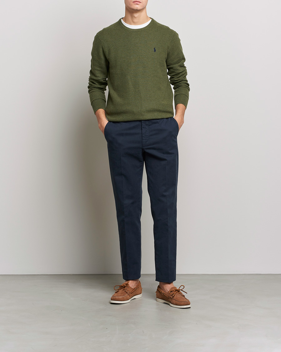 Heren | Truien | Polo Ralph Lauren | Textured Knitted Crew Neck Olive Heather